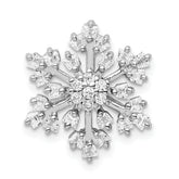 Sterling Silver Rhodium-plated CZ Snowflake Chain Slide